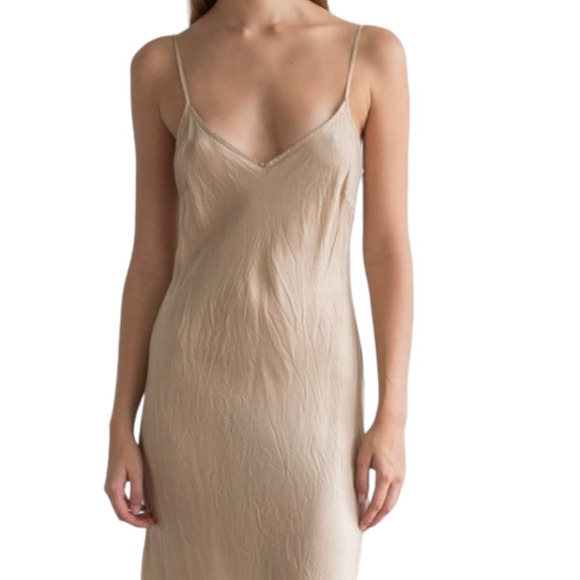 Organic John Patrick Light Golden Sleeveless Slip Dress Size XS - Picture 1 of 6